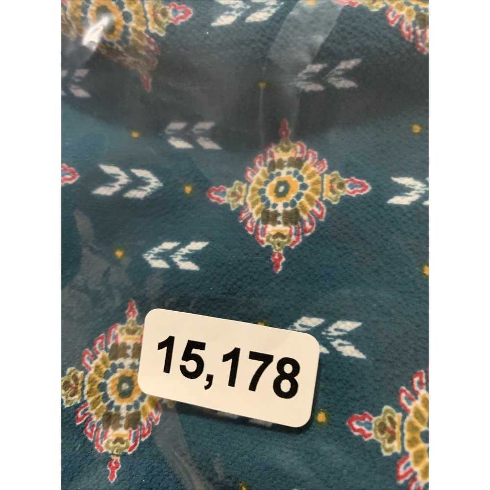 Wrangler Top Women Sz S Kimono Poncho Shawl With Fringe Blue Aztec Print Western - Picture 7 of 7